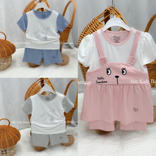 [Mom Mom hãng con Avaler] Bộ quần áo cộc tay cài vai cho bé 6-15kg chất mềm mát thấm hút