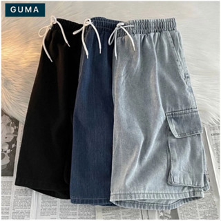 Quần Sooc túi hộp chất liệu jean, Quần short đùi jean phong cách thể thao Hàn Quốc nam nữ,