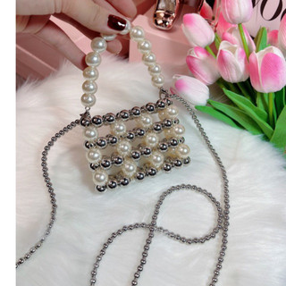 Túi đeo chéo mini cầm tay giá rẻ, túi mini ngọc trai kèm ảnh thật tự chụp tn111