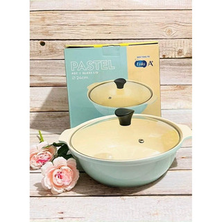 Nồi lẩu tucbeghi ecoramic 24cm đáy từ nắp kính cao cấp
