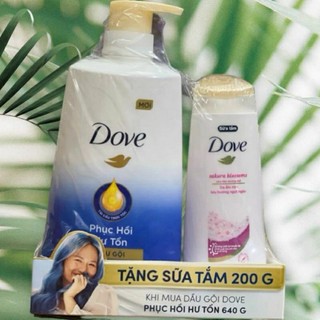 DẦU GỘI DOVE PHỤC HỒI HƯ TỔN 640G TẶNG CHAI NHỎ GIÚP TÓC SUÔN MƯỢT KHỎE ĐẸP CHÍNH HÃNG