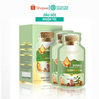 Dầu Gội Nhuộm Màu Tóc Thảo Dược  Hộp 10 gói 30ml, Dầu Gội Phủ Bạc Tóc, Nuôi Dưỡng Tóc Khoẻ Óng Mượt-ZTC SHOP