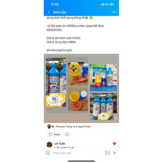 Bình thổi bong bóng chống đổ kèm dung dịch