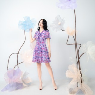 MAYBI Đầm mini xòe voan nhún