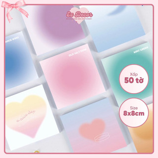 Giấy Note pastel Hàn Quốc - Set 50 giấy ghi chú phong cách pastel Instagram cực dễ thương, thanh lịch