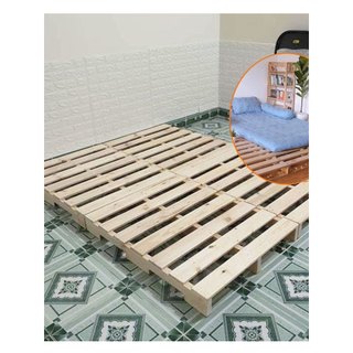 Giường Ngủ Pallet Gỗ Tự Nhiên Cao Cấp | BẢO HÀNH 12 THÁNG | Gấp Gọn Đủ Kích Thước Cao 10cm