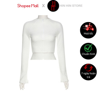Áo croptop trắng HAC111 Hỉn Hỉn Store