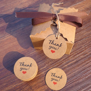 50 tag tròn thank you, handmade