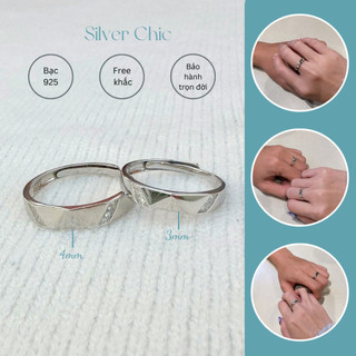  Nhẫn đôi bạc Century SILVER CHIC N14 bạc 925