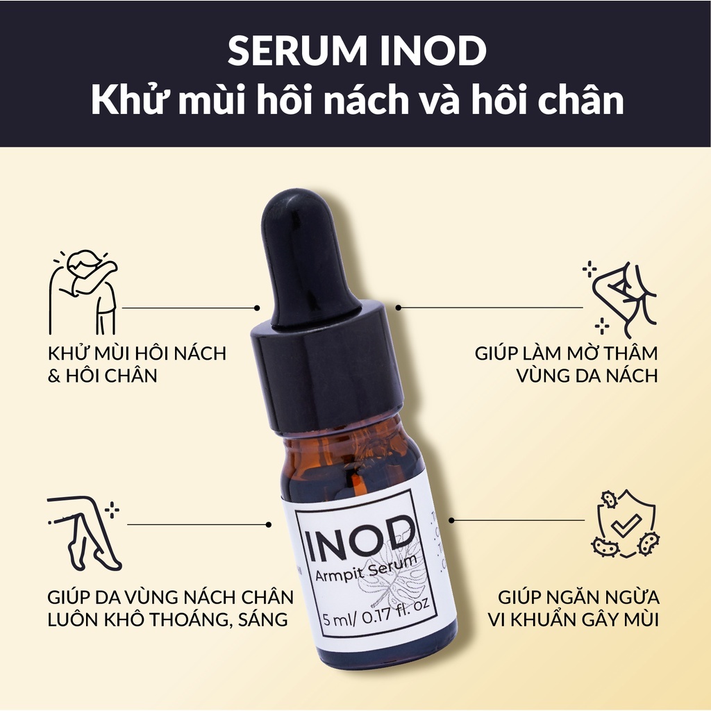 Serum Hôi Nách INOD Huyền Phi 5ml Khử Sạch Mọi Mùi hôi nách, hôi chân, hết thâm sáng da hiệu quả