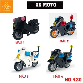 Đồ chơi lắp ráp swat army , mô hình lắp ghép quân sự - Xe moto cảnh sát NO.420