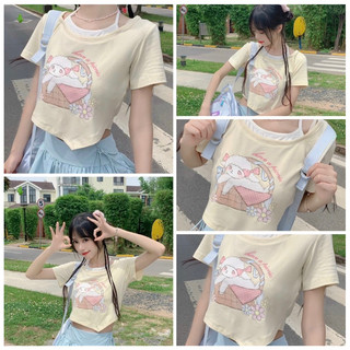 Áo croptop CỔ YẾM IN CỪU QT dáng ngắn nữ dễ thương - Thiên Yết