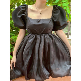 Đầm tay phồng lưng đan chéo siêu xinh d100