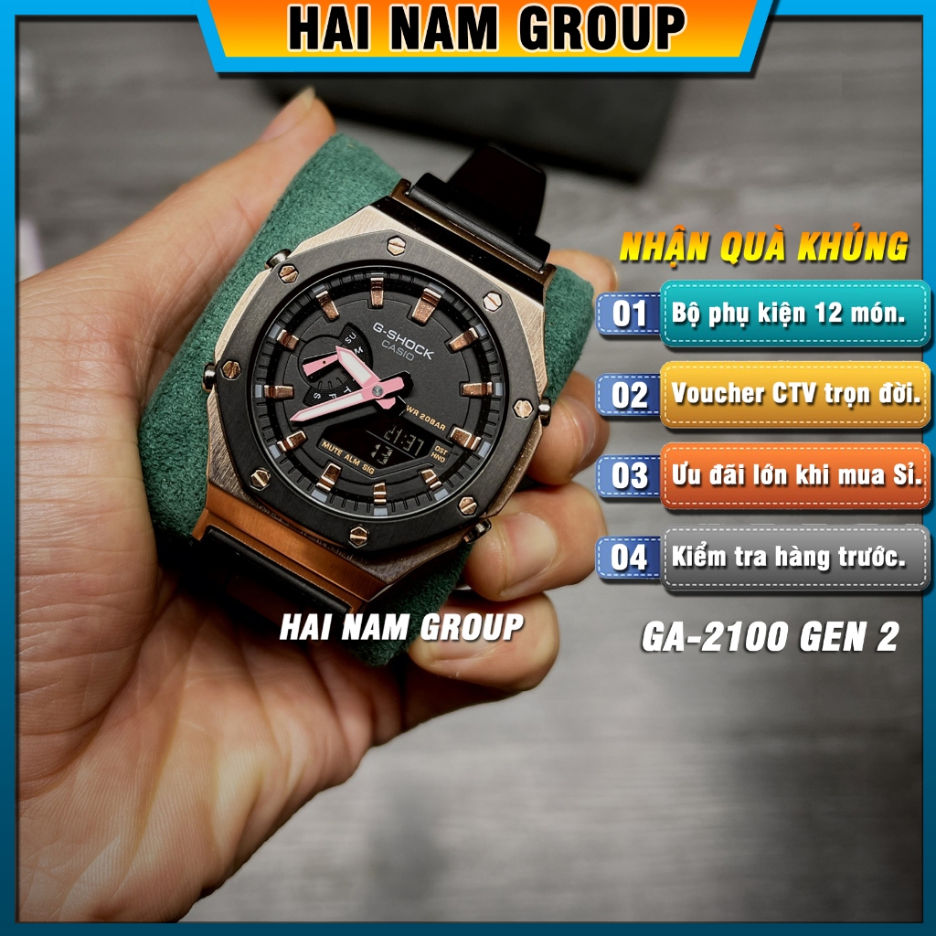 Đồng hồ thể thao nam G-Shock GA-2100-1A Custom Rainbow HNG206 Full phụ kiện