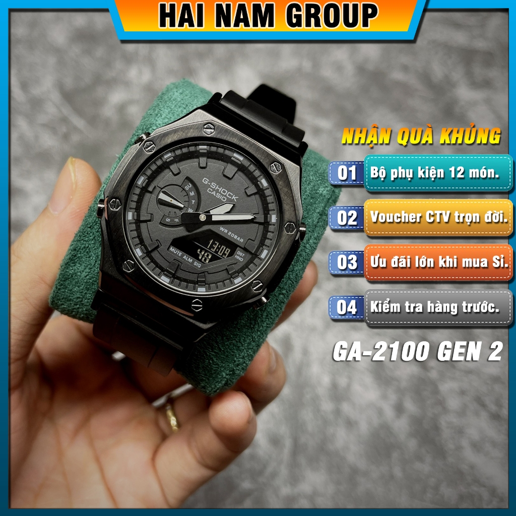 Đồng hồ thể thao nam G-Shock GA-2100-1A Custom Rainbow HNG208 Full phụ kiện