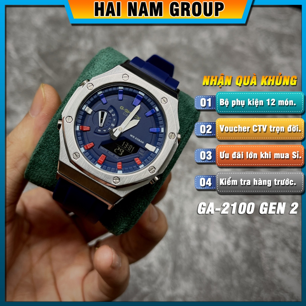 Đồng hồ thể thao nam G-Shock GA-2100-1A Custom Rainbow HNG2010 Full phụ kiện