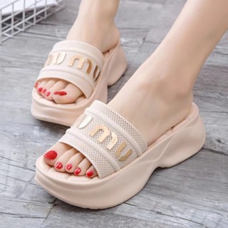 Dép nữ mumu quai lưới , SAKI, đế 5cm đi êm nhẹ chọn chuẩn size