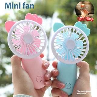 Quạt mini tích điện cầm tay nhỏ gọn Quạt tích điện cầm tay mini có giá đỡ để bàn Quạt cầm tay mini