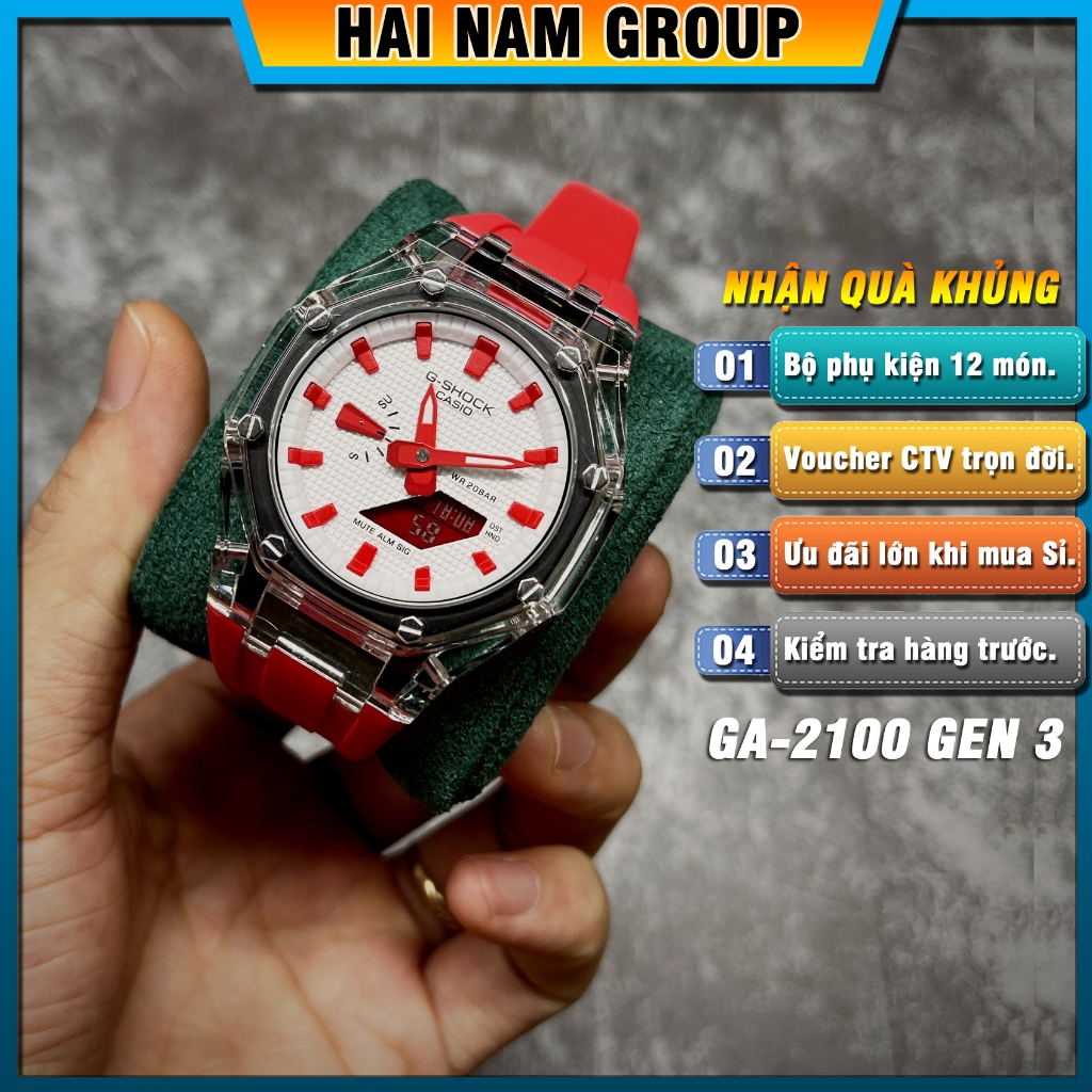 Đồng hồ thể thao nam G-Shock GA-2100-1A Custom Rainbow HNG306 Full phụ kiện