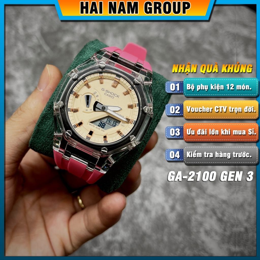 Đồng hồ thể thao nam G-Shock GA-2100-1A Custom Rainbow HNG307 Full phụ kiện