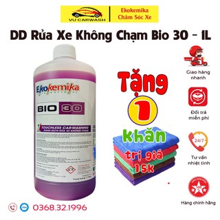 Nước Rửa Xe Không Chạm, Dung Dịch Rửa Xe Ô tô, Xe Máy Ekokemika Bio 30 - 1L(chính hãng) TẶNG 1 KHĂN LAU ĐA NĂNG