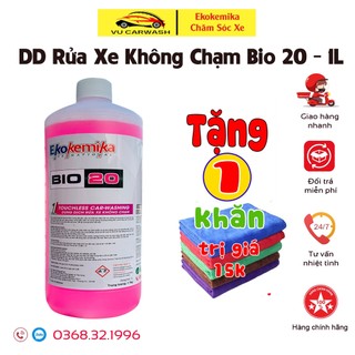 Nước Rửa Xe Không Chạm - Dung Dịch Rửa Xe Ô Tô, Xe Máy Ekokemika Bio 20 - 1L(chính hãng) TẶNG KHĂN LAU ĐA NĂNG