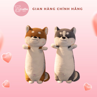 Gấu bông chó shiba đứng lông mịn, gối ôm chó siu đáng yêu gabo teddy bear