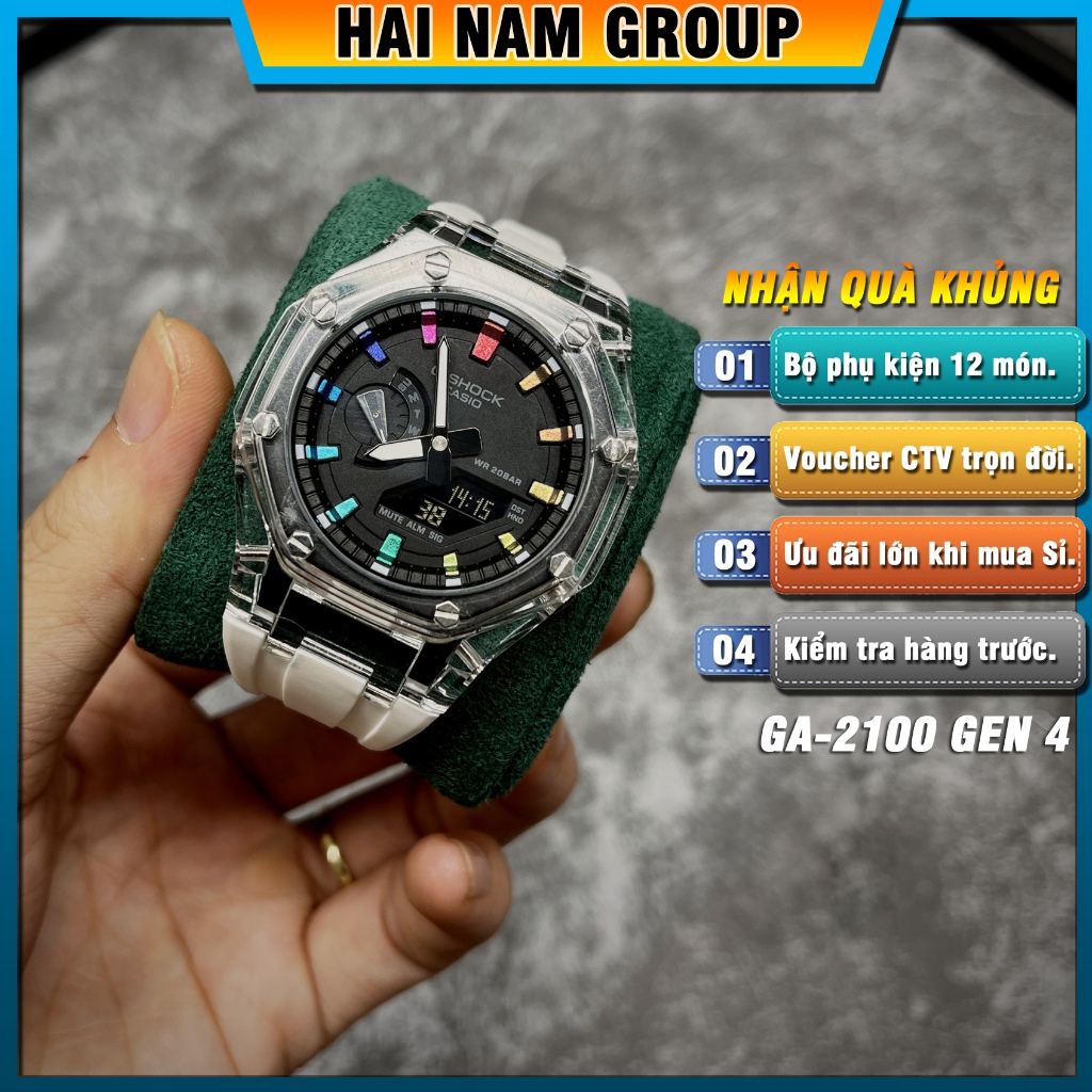 Đồng hồ thể thao nam G-Shock GA-2100-1A Custom Rainbow HNG4012 Full phụ kiện