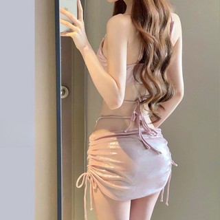 Bikini hồng 3 mảnh đính đá cực sang