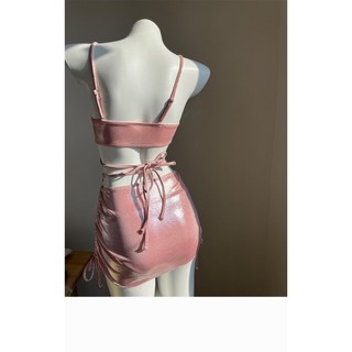 Bikini hồng 3 mảnh đính đá cực sang