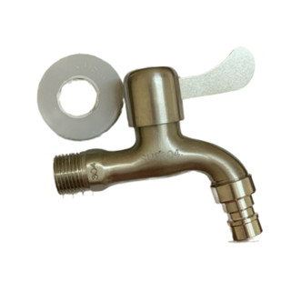 Vòi SUS 304, vòi hồ inox 304 GẠT MỞ NƯỚC REN 21mm