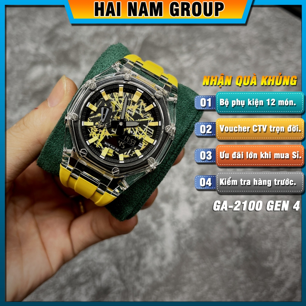 Đồng hồ thể thao nam G-Shock GA-2100-1A Custom Rainbow HNG4016 Full phụ kiện