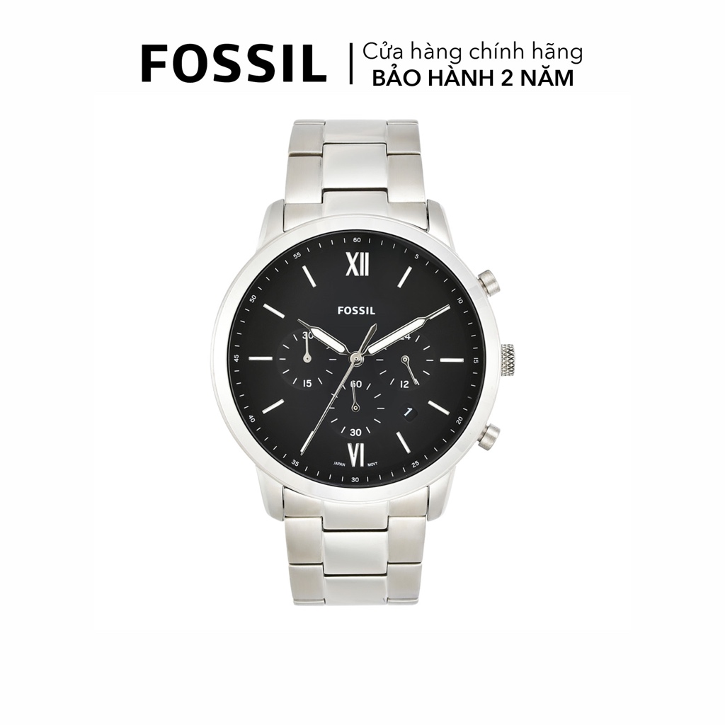 Đồng hồ nam Fossil Neutra dây kim loại, mặt 44 MM, màu bạc, FS5384