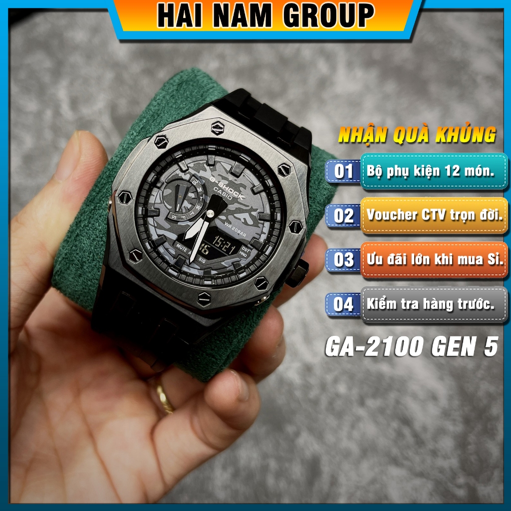 Đồng hồ thể thao nam G-Shock GA-2100-1A Custom Rainbow HNG507 Full phụ kiện