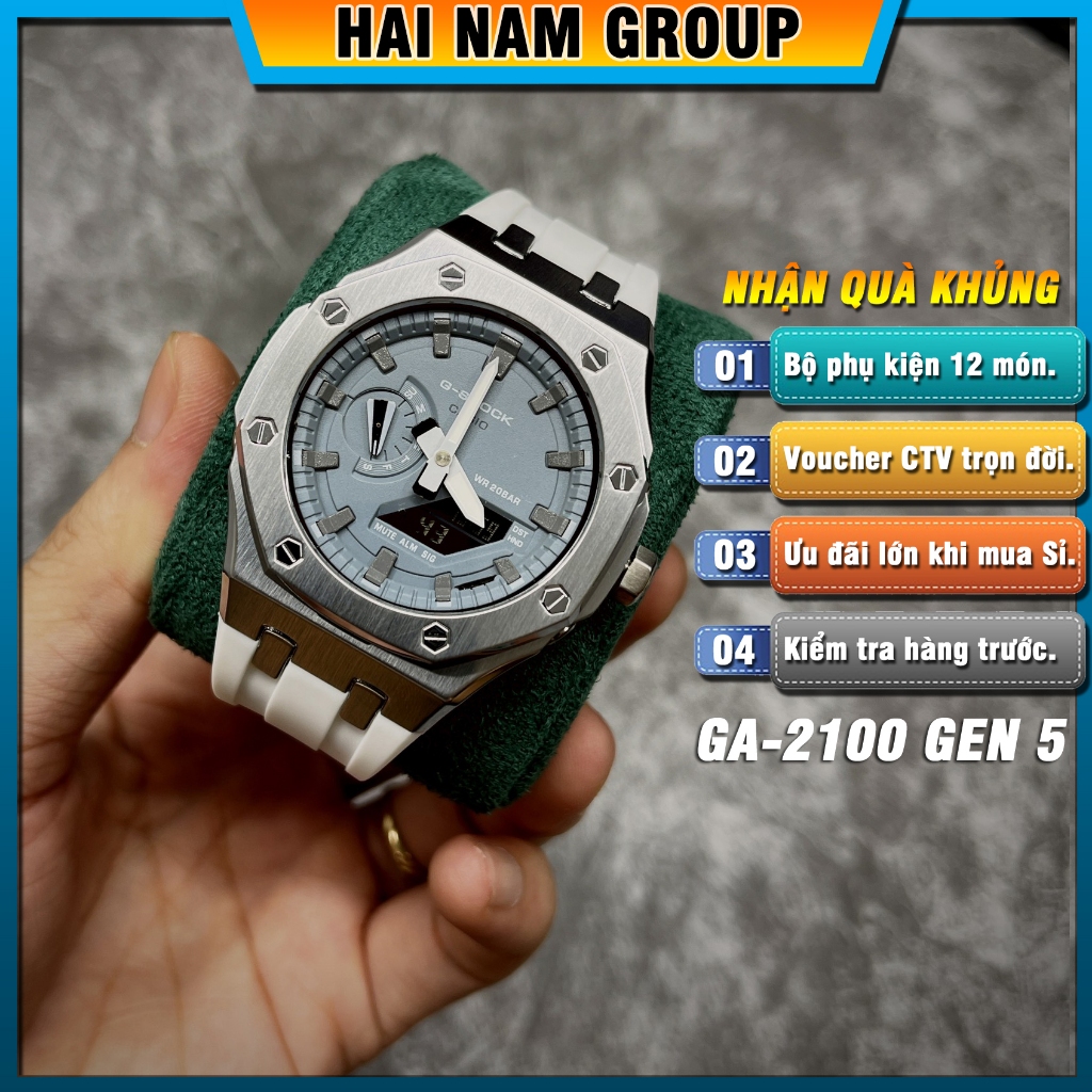 Đồng hồ thể thao nam G-Shock GA-2100-1A Custom Rainbow HNG5010 Full phụ kiện