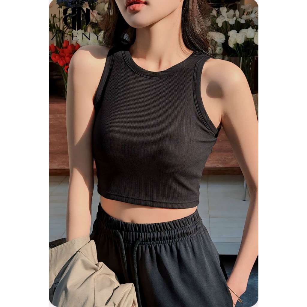 Áo Ba Lỗ Khoét Vai, Áo Tanktop Croptop Ôm Body Thun Tăm Phong Cách Năng Động | BigBuy360 - bigbuy360.vn