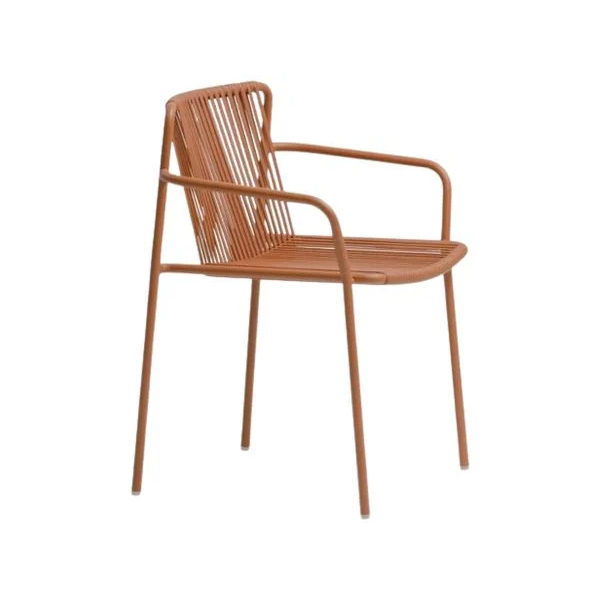 Ghế sắt 3660 đan dây nhựa có tay