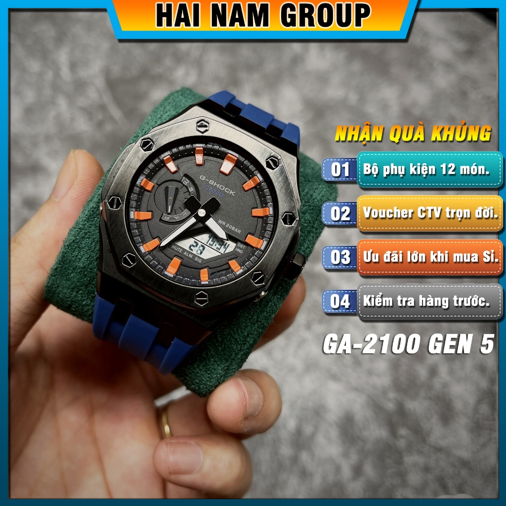 Đồng hồ thể thao nam G-Shock GA-2100-1A Custom Rainbow HNG5013 Full phụ kiện