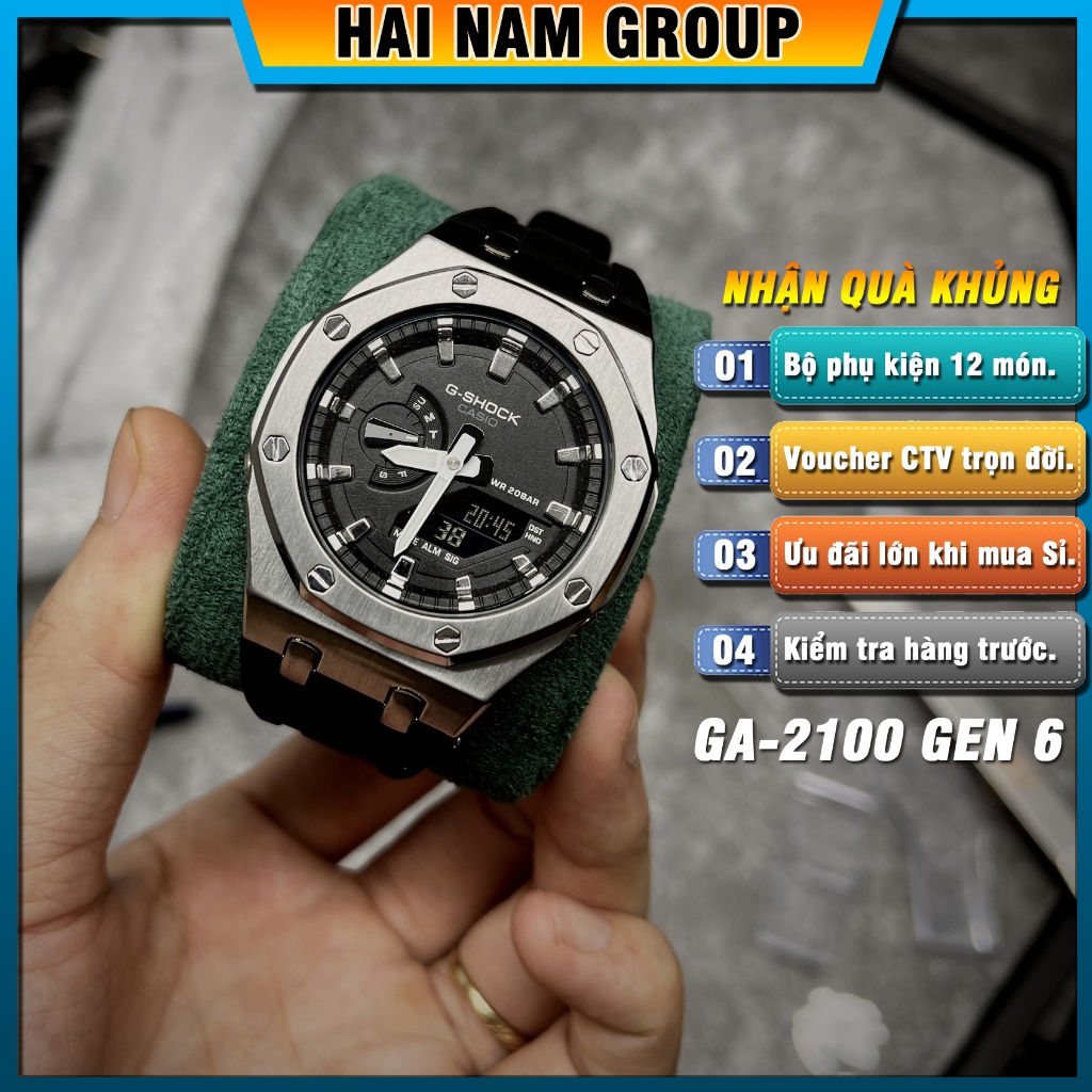 Đồng hồ thể thao nam G-Shock GA-2100-1A Custom Rainbow HNG602 Full phụ kiện