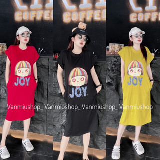 Váy suông cotton có túi eo chất co dãn nhẹ bầu mặc được nhiều màu xinh vanmiushop