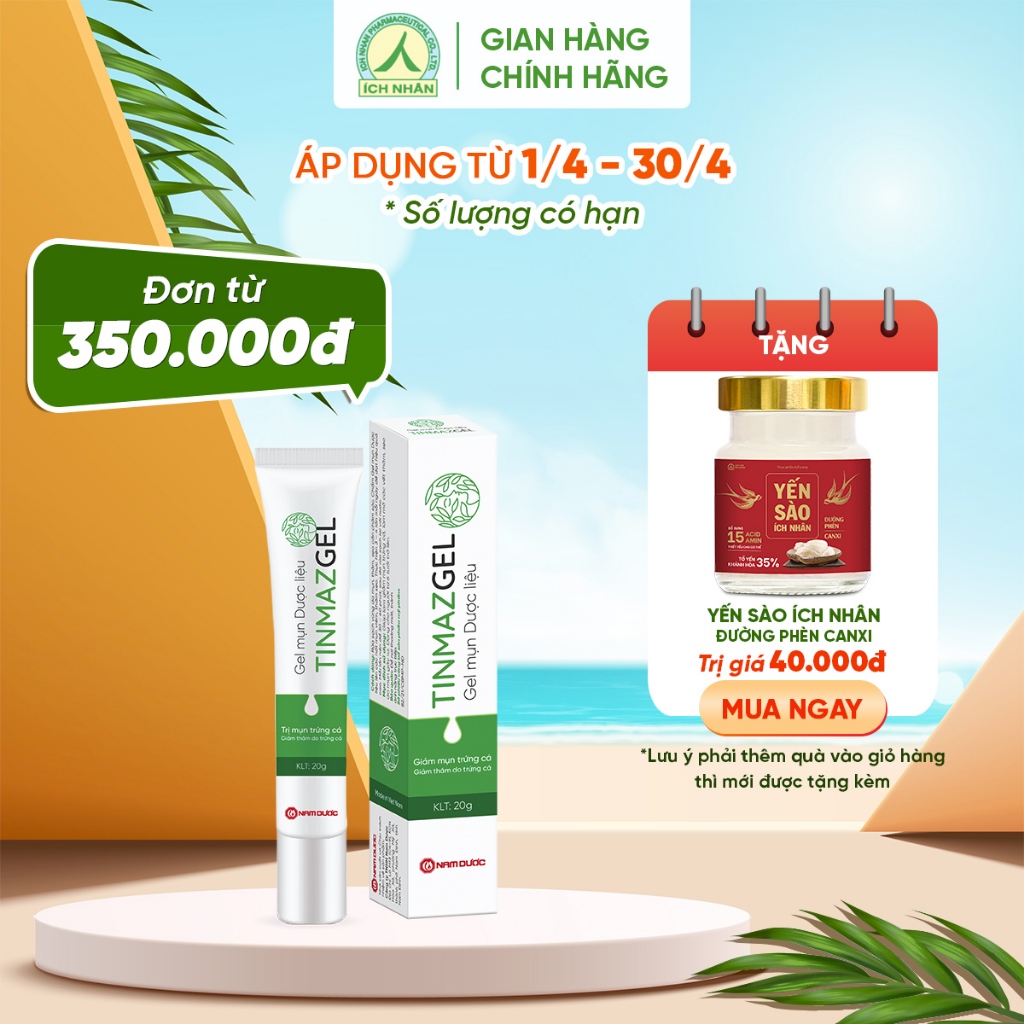 Chấm Mụn Trứng Cá Tinmazgel Hỗ Trợ Giảm Thâm, Nám - Thành Phần Dược Liệu Tuýp 20g TGM