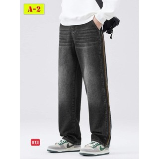 Quần jean nam cạp cao ống suông rộng beggy, quần bò baggy nam phom xuông chất jeans mềm, dày dặn xu hướng trend 2024