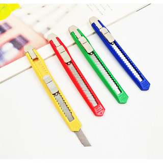 Dao rọc giấy mini handmade vỏ thép nhỏ gọn lưỡi vát dùng cho văn phòng
