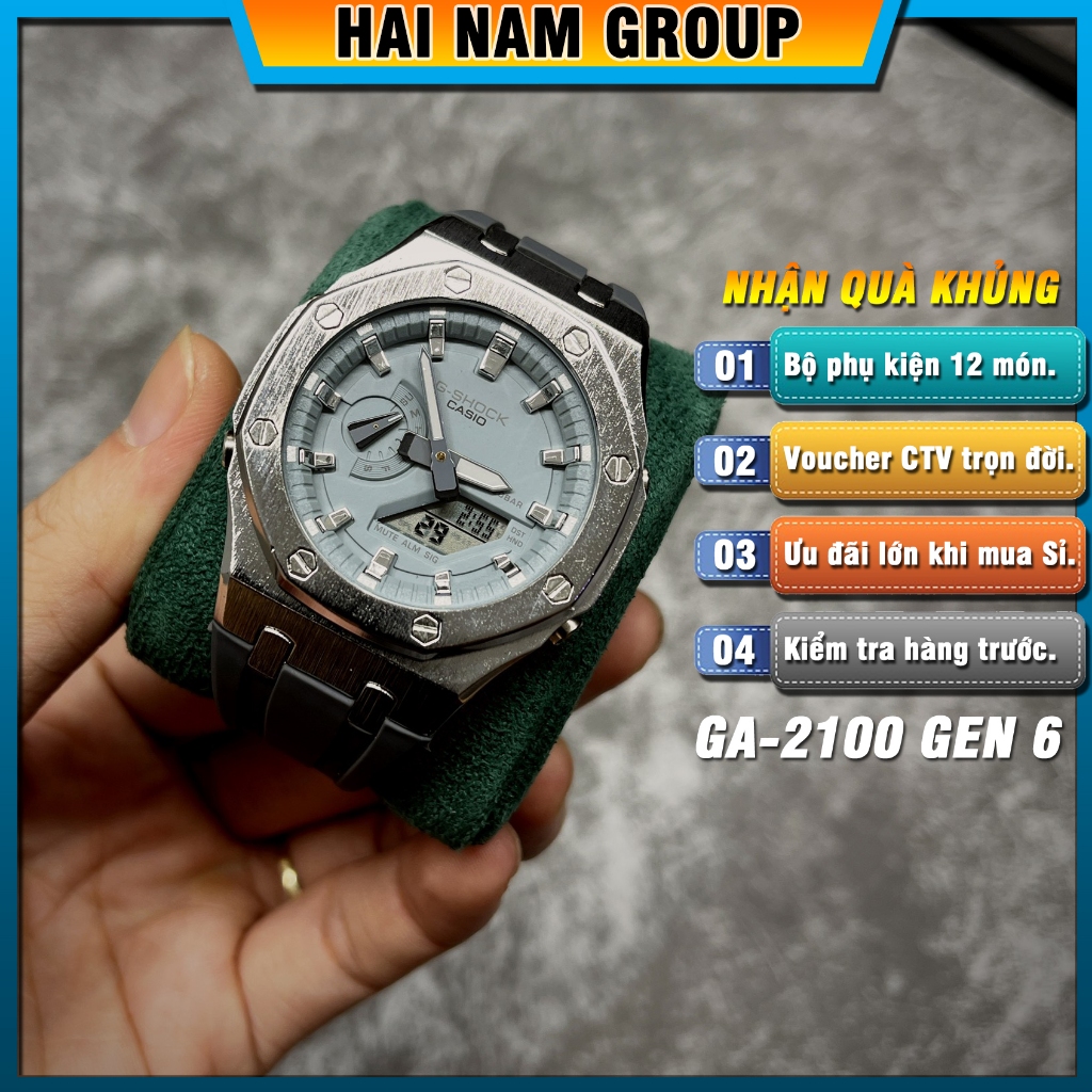 Đồng hồ thể thao nam G-Shock GA-2100-1A Custom Rainbow HNG606 Full phụ kiện