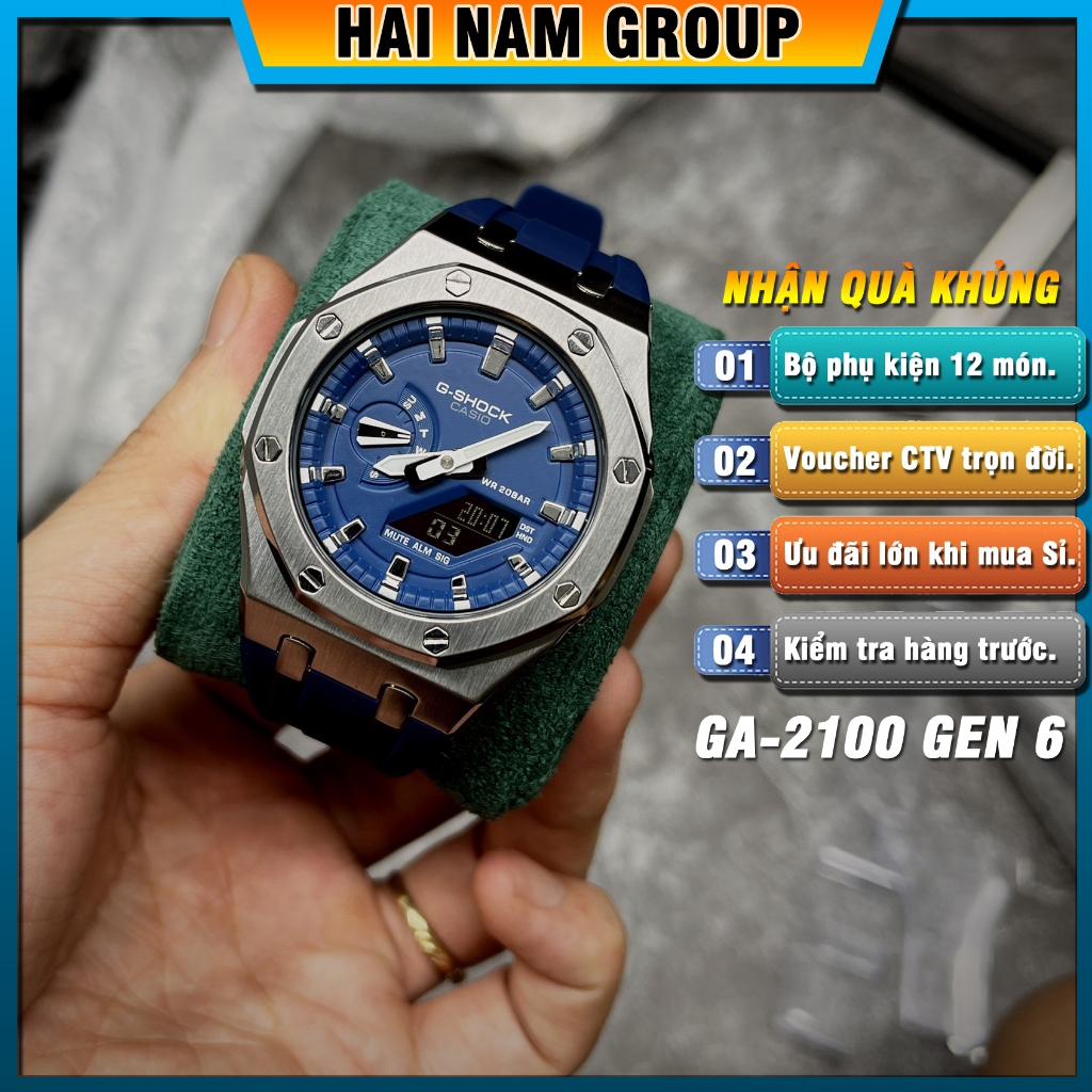 Đồng hồ thể thao nam G-Shock GA-2100-1A Custom Rainbow HNG607 Full phụ kiện