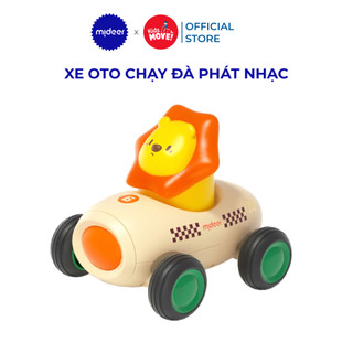 Xe oto đồ chơi cho bé, chạy đà phát nhạc, có đèn thông minh Mideer