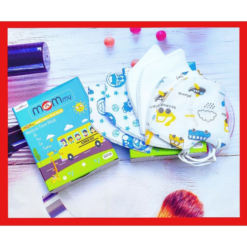 🌟Hộp 10 cái Khẩu trang 5D Mommy , VN95 Famapro cho bé từ 1 đến 7 tuổi