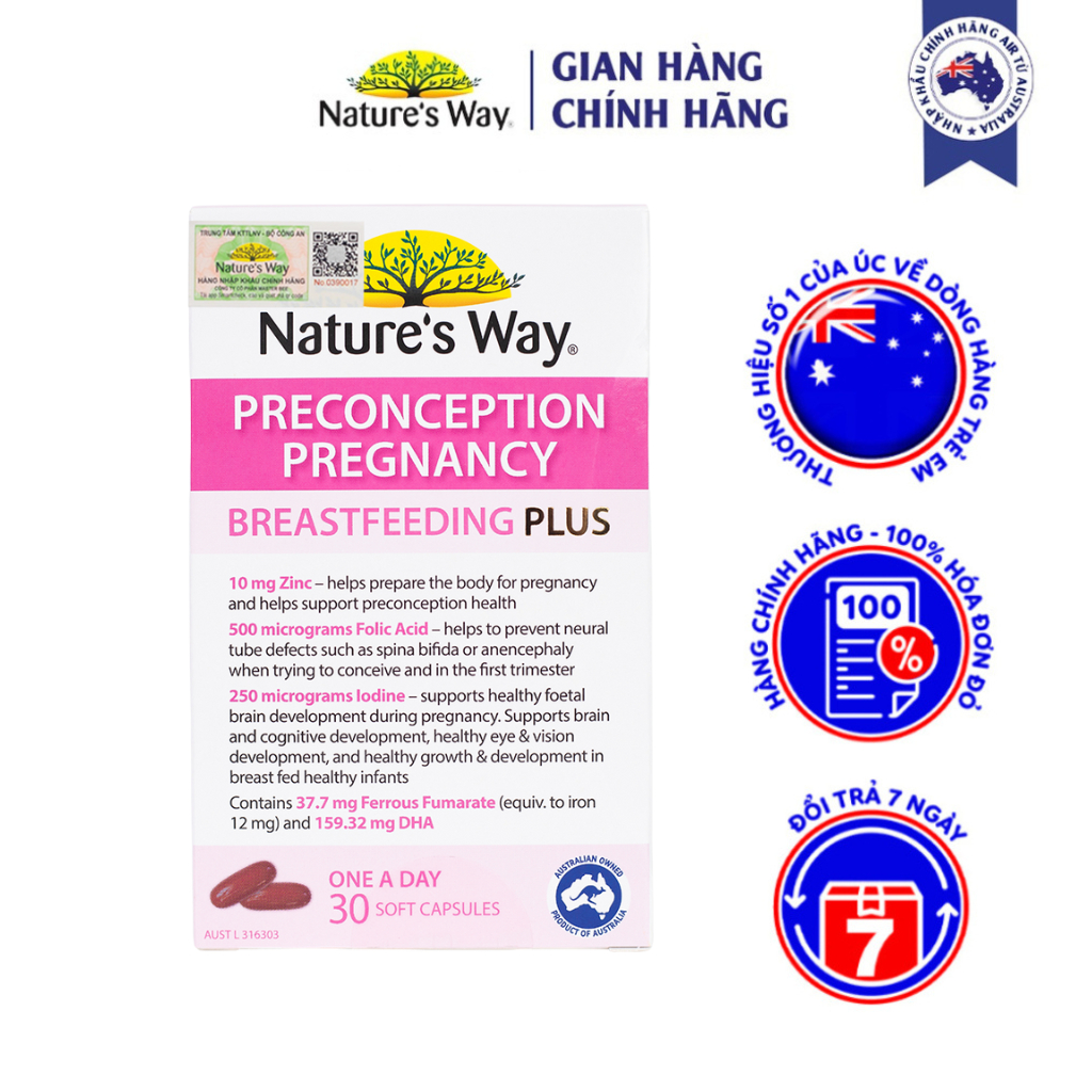 Viên Uống Bổ Sung Vitamin Tổng Hợp Cho Bà Bầu Nature s Way PreConception