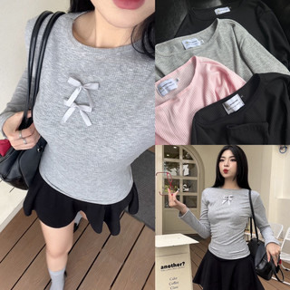 (1 ÁO KÈM 1 NƠ) LAMIE DEROSE LONGSLEVES - Áo Thun Tay Dài Cổ Tròn Chất Liệu Thun Gân Xương Cá Vibe Em Bé (3 SIZE)