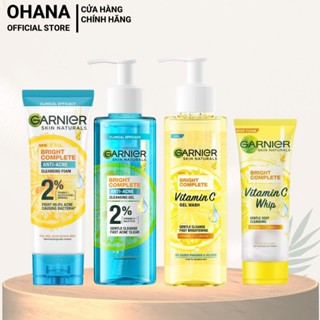 Sữa Rửa Mặt Ngừa Mụn & Sáng Da Garnier Skin Naturals Bright Complete ANTI-ACNE & VITAMIN C (50ml/100ml/120ml)